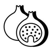 A linear design icon of pomegranate vector