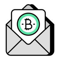 Creative design icon of bitcoin mail vector