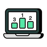 A flat design icon of website ranking vector