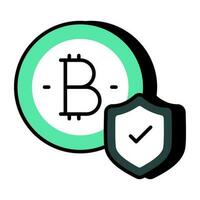 Premium download icon of secure bitcoin vector