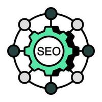 Conceptual flat design icon of search engine optimization vector