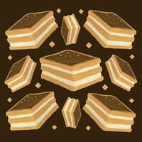 Napoleon pastry cake vector illustration for graphic design and decorative element