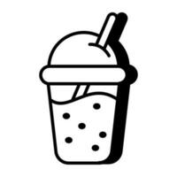 An editable design icon of takeaway drink vector