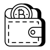 A unique design icon of bitcoin wallet vector