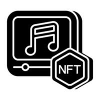 Perfecto diseño icono de nft música vector