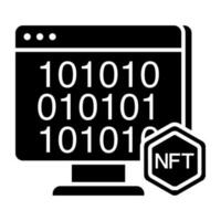 A creative design icon of nft binary data vector