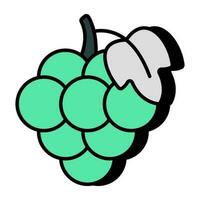 A flat design icon of grapes vector