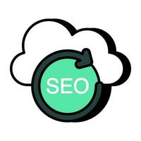 icono de diseño editable de cloud seo vector