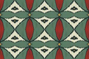 ikat floral cachemir bordado antecedentes. ikat impresión geométrico étnico oriental modelo tradicional.azteca estilo resumen vector ilustración.diseño para textura,tela,ropa,envoltura,pareo.