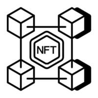 A premium download icon of nft blockchain vector