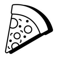 icono de diseño editable de rebanada de pizza vector