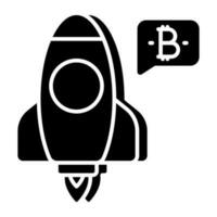 Editable design icon of bitcoin launch vector