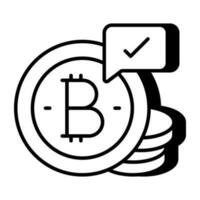 Creative design icon of bitcoin chat vector