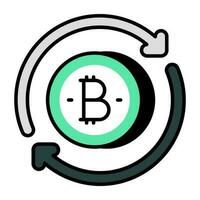 creativo diseño icono de bitcoin reembolso vector