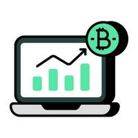 Trendy design icon of online bitcoin analytics vector