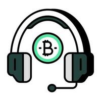 Creative design icon of bitcoin customer service vector