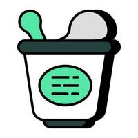 A flat design icon of chicken bucket vector