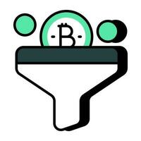 An icon design of bitcoin filtration vector