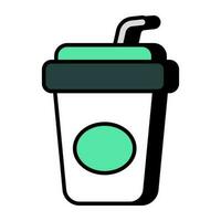 An editable design icon of takeaway drink vector