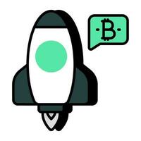 Editable design icon of bitcoin launch vector