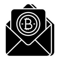 creativo diseño icono de bitcoin correo vector