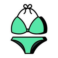 Bra with pentie, icon of ladies undergarments vector