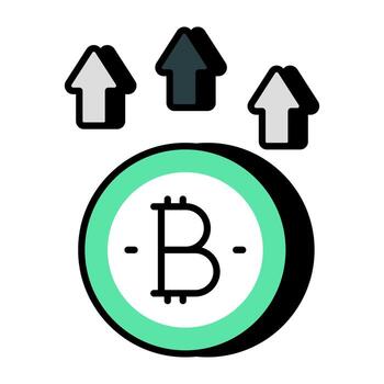 An icon design of bitcoin progress vector