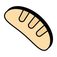 Trendy design icon of baguette vector