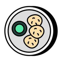 An editable design icon of cookies vector