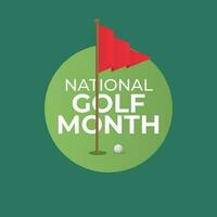national golf month design template for celebration. golf ball vector design. golf field illustration. golf flag.