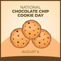 national chocolate chip cookie day design template for celebration. chocolate chip cookie vector illustration. flat chocolate chip cookie vector design. chocolate chip cookie.