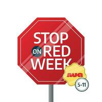 stop on red week vector illustration. stop on red. red light vector. traffic light vector illustration.