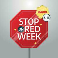 stop on red week vector illustration. stop on red. red light vector. traffic light vector illustration.