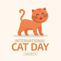 internacional gato día diseño modelo para celebracion. gato ilustración. gato vector diseño. internacional gato día.