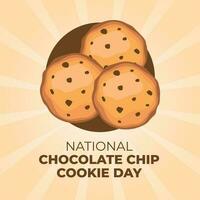 national chocolate chip cookie day design template for celebration. chocolate chip cookie vector illustration. flat chocolate chip cookie vector design. chocolate chip cookie.