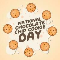 national chocolate chip cookie day design template for celebration. chocolate chip cookie vector illustration. flat chocolate chip cookie vector design. chocolate chip cookie.