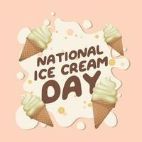 national ice cream day design template for celebration. ice cream design template. ice cream vector illustration. flat ice cream design.