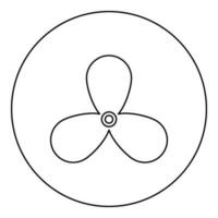 Fan car problem warning cooler icon in circle round black color vector illustration image outline contour line thin style