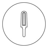Hand metal detector held personal airport security concept scanner icon in circle round black color vector illustration image outline contour line thin style