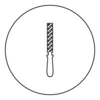 Hand file tool rasp instrument icon in circle round black color vector illustration image outline contour line thin style