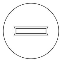 Beam girder I-beam steel bar rail piece for construction metal industry concept building material icon in circle round black color vector illustration image outline contour line thin style