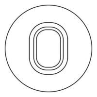 Illuminator of aircraft airplane window airliner porthole plane interior icon in circle round black color vector illustration image outline contour line thin style