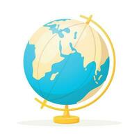 School globe, model of the planet Earth. Vector isolated cartoon illustration.