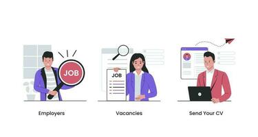 Flat design of people apply for a job vector