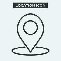 ubicación o mapa puntero icono en blanco antecedentes. contorno ubicación icono. mínimo y prima ubicación icono. eps 10 vector. vector