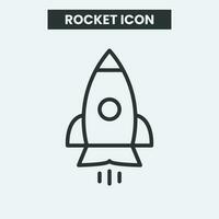 Rocket icon on white background. Outline rocket icon. Minimal and premium rocket icon. EPS 10 Vector. vector