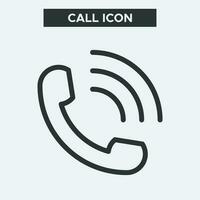 teléfono icono en un blanco antecedentes. contacto nosotros icono. mínimo y prima llamada icono. vector