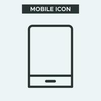 móvil teléfono con pantalla icono en blanco antecedentes. contorno icono de móvil teléfono. mínimo y prima móvil teléfono icono. eps 10 vector. vector