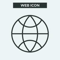 Globe or web icon on white background. Outline globe or web icon. Minimal and premium globe icon. EPS 10 Vector. vector
