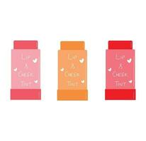 Lip And Cheek Tint Sticks Set Vector Illustration Free Vector